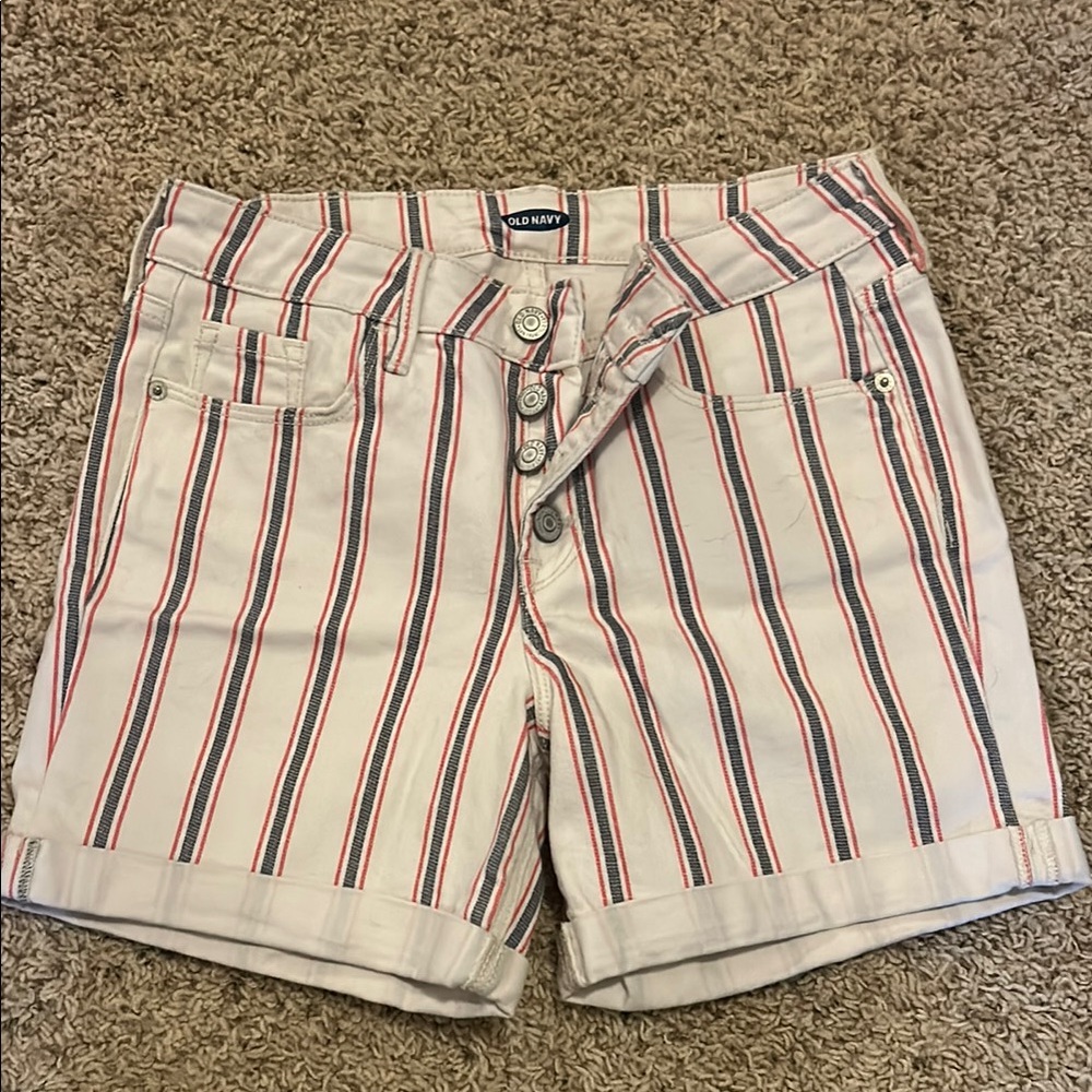 Old Navy Women's Striped Shorts - Red and White